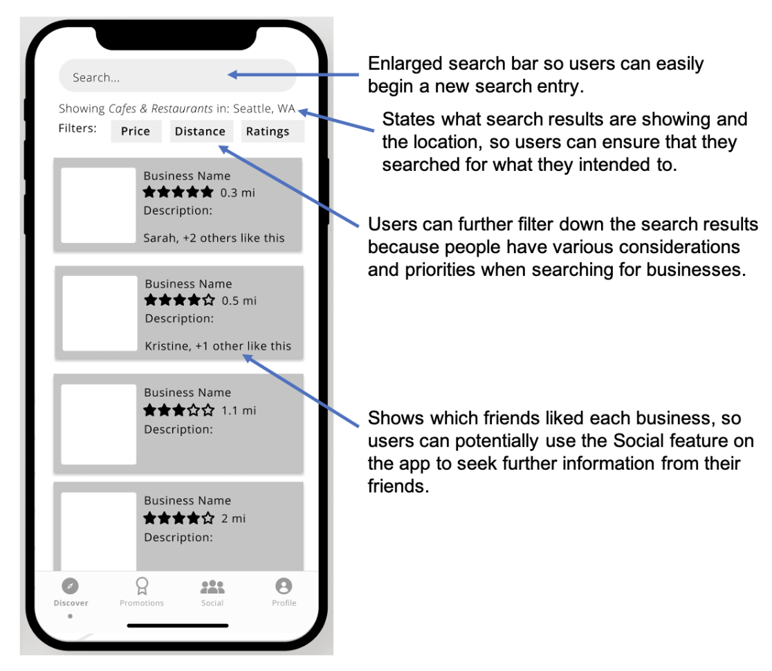 Around Town low-fidelity wireframe four