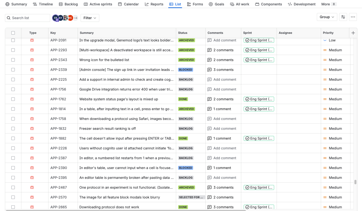 Genemod Jira workflow and ticket tracking